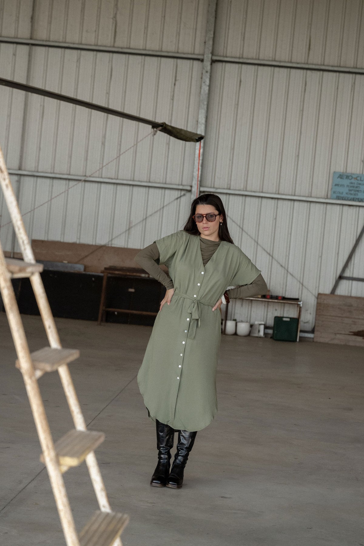 Robe longue Kaki - vert olive