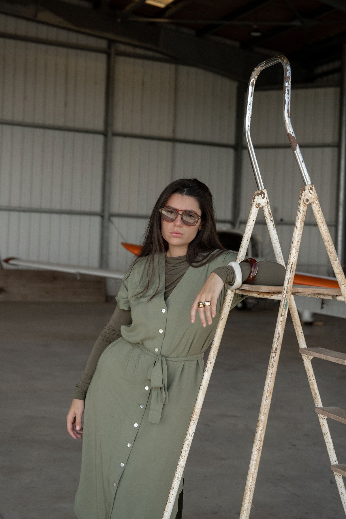 Robe longue Kaki - vert olive