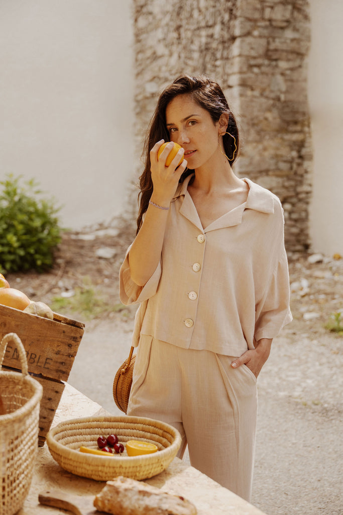 Chemise courte de créateur fabriquée en France - La Mouche Poulette